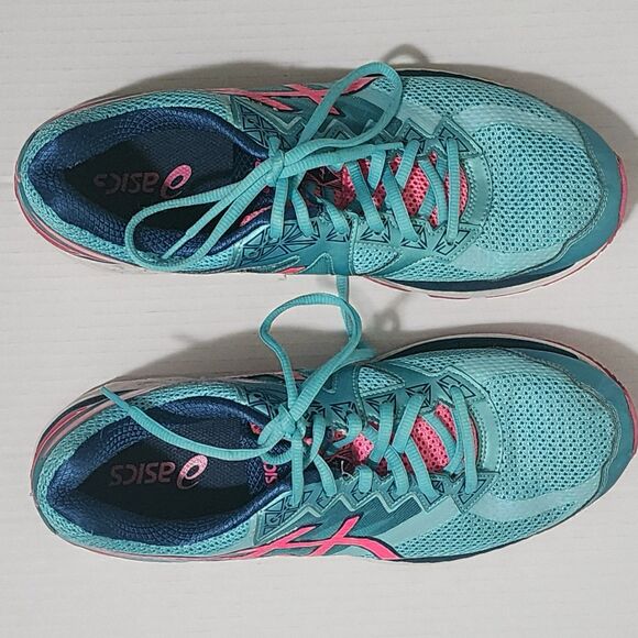 ASICS Womens Running Shoes Dynamic DuoMax IGS 4 Aqua Blue Pink T656N Size US 11 - Picture 3 of 16